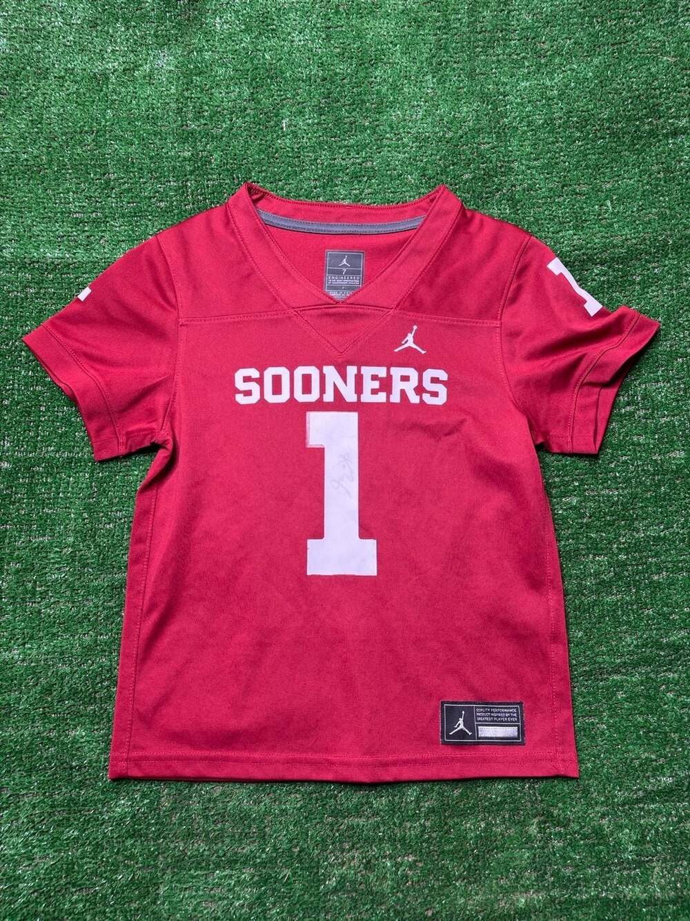 Jordan Brand Oklahoma Sooners #1 Football Jersey Youth Size 7